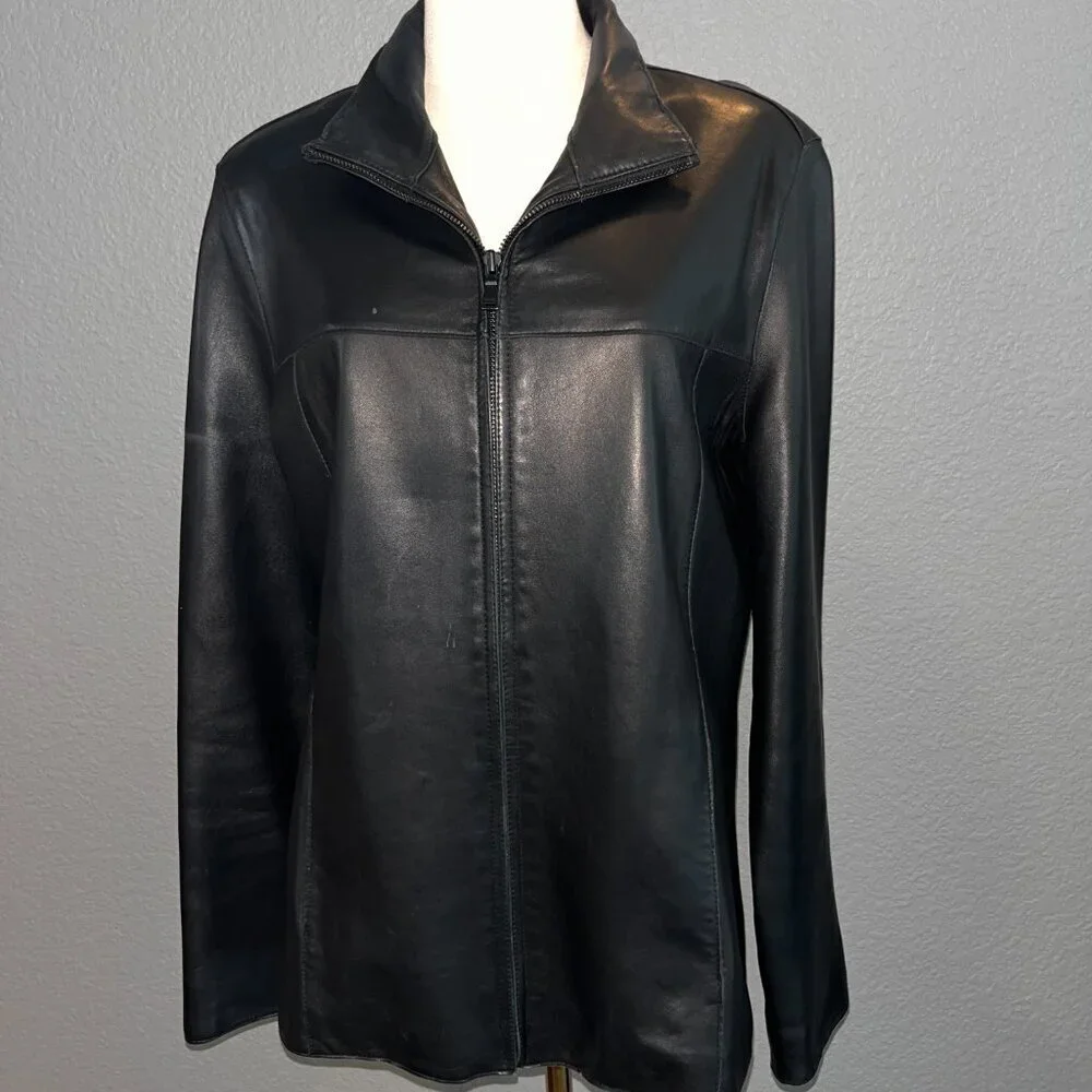 MARC NEW YORK ANDREW MARK FRONT ZIP 100% GENUINE LEATHER JACKET - NWOT - L